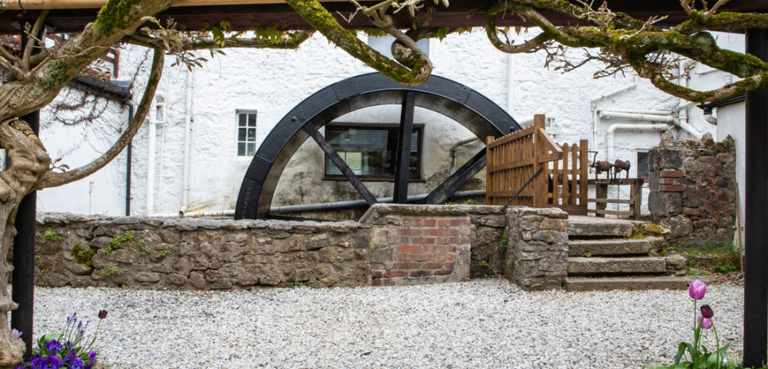 A waterwheel at The Mill End Hotel, Dartmoor