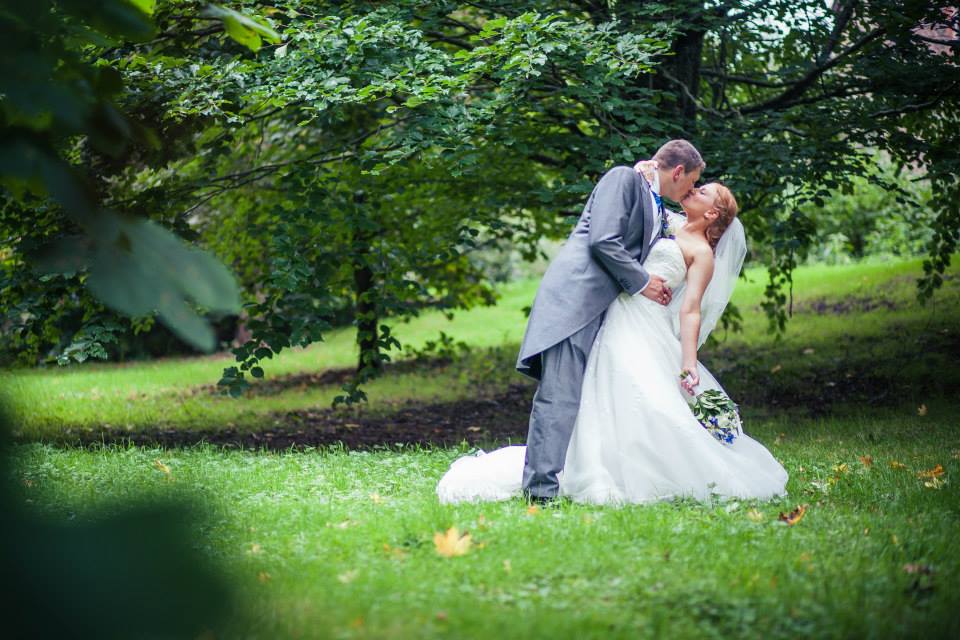 Newly-Wed Couple Kissing in Dartmoor Country