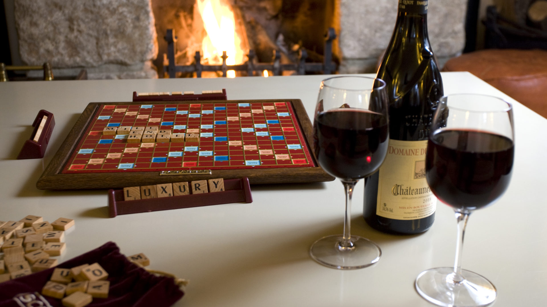 Table of Board Games by the Fire