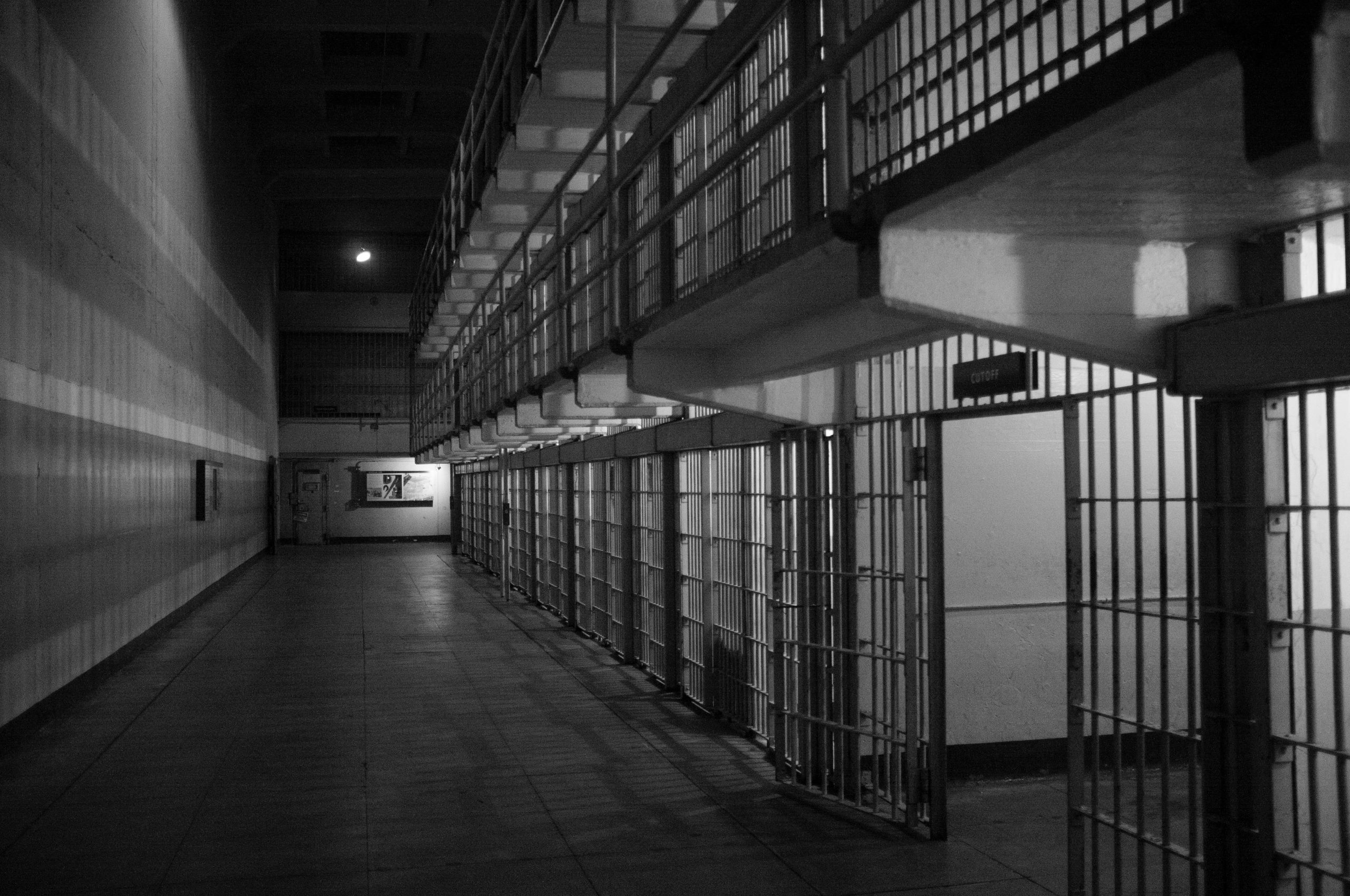 black and white prison