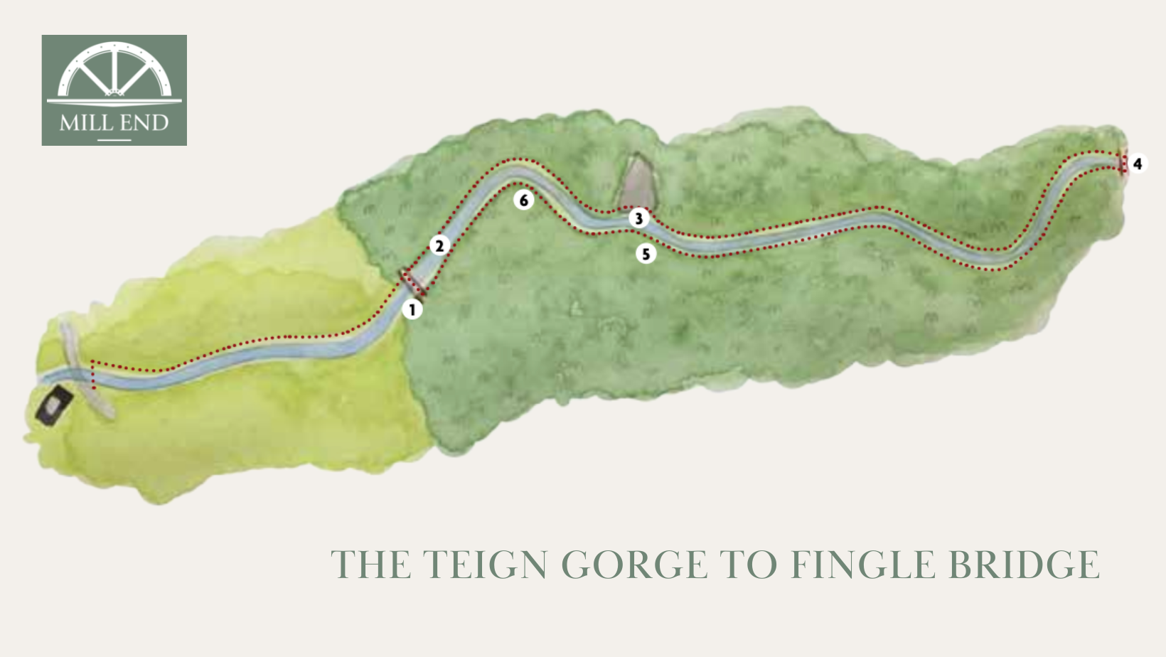 Teign Gorge to Fingle Bridge Dartmoor Walk Map